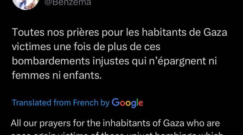 پیام کریم بنزما برای مردم فلسطین