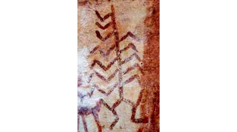 یک نقش گیاه با پاهایی شبیه انسان