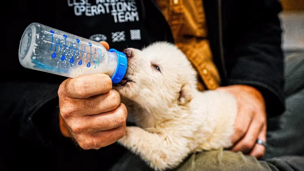 برگشت گونه منقرض شده «گرگ وحشت» به طبیعت بعد از ۱۲,۰۰۰ سال/ ویدئو_طلوع شرق 26 گرگ وحشت احیا شده در حال شیر خوردن